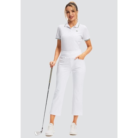 Women's Golf Pants with4 Pockets High Waisted Stretch Sweatpants - Picture 4 of 6